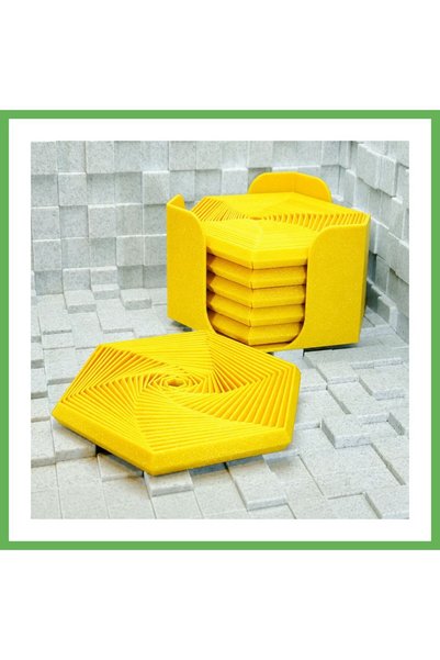 TheGencoo 3D-Printed Super Fidget Coaster Set - Hexagonal-Patterned Coaster a...