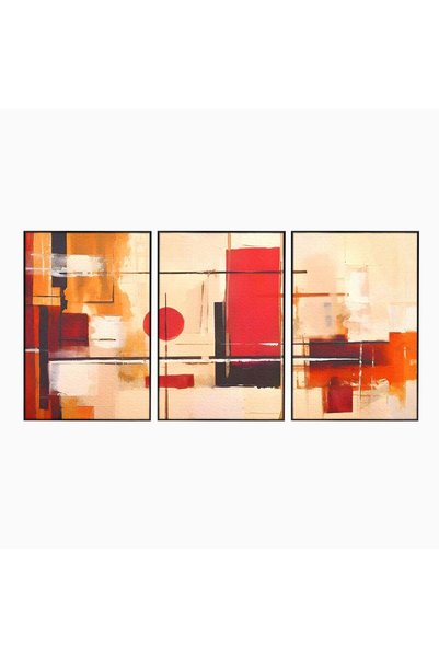 Luxcanva Set 3 Tablouri Canvas Relaxare 150x70 cm (3 x 50x70) cu Rama Negru L...