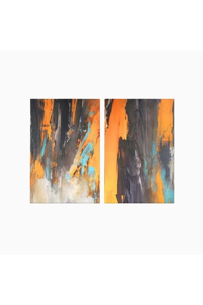 Luxcanva Set 2 Tablouri Canvas Culori Abstracte Pe Pinza 80x60 cm (2 x 40x60)...