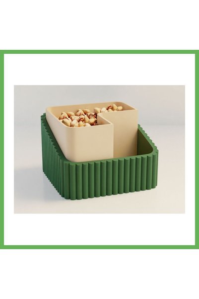 TheGencoo 3D-Printed Pistachio Bowl - Dual-Chamber Shell Separator Serving Bo...