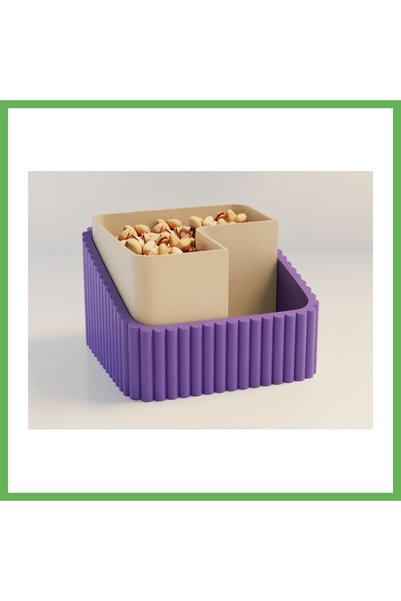 TheGencoo 3D-Printed Pistachio Bowl - Dual-Chamber Shell Separator Serving Bo...