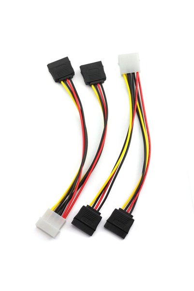 Generic 2Pcs SATA to Molex IDE Power Adapter Cable, 4 Pin Molex Male to Dual ...