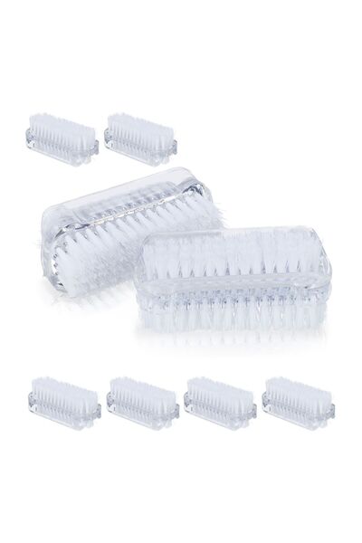 Relaxdays Set de 8 pensule pentru unghii, Relaxdays, transparent/alb, plastic...