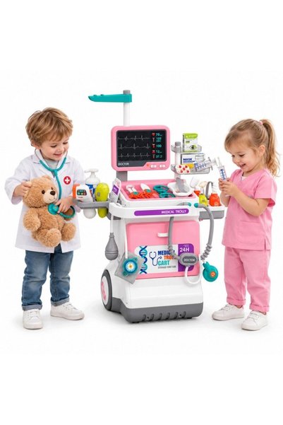 Matadi Set doctor cu carucior medical mare pe roti pentru copii Medical Cart ...
