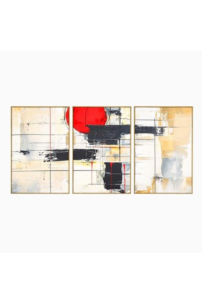 Luxcanva Set 3 Tablouri Canvas Cercul Vietii 300x150 cm (3 x 100x150) cu Rama...