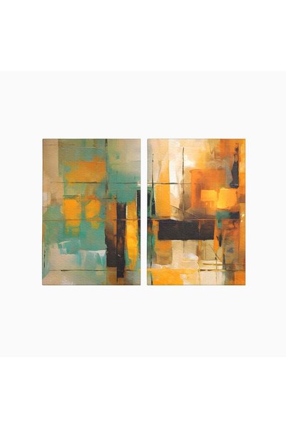 Luxcanva Set 2 Tablouri Canvas Ilustrare Abstracta 200x150 cm (2 x 100x150) p...
