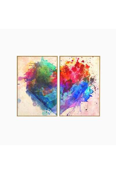 Luxcanva Set 2 Tablouri Canvas Suflet Pictat 200x150 cm (2 x 100x150) cu Rama...