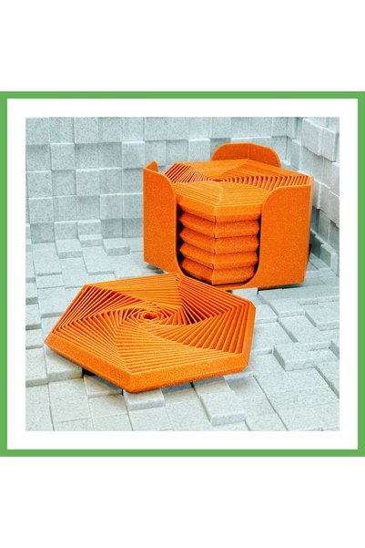 TheGencoo 3D-Printed Super Fidget Coaster Set - Hexagonal-Patterned Coaster a...