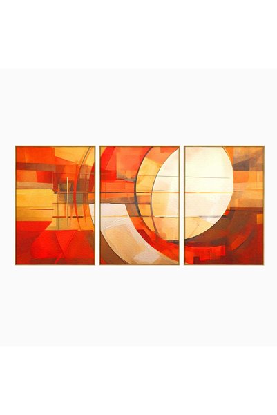 Luxcanva Set 3 Tablouri Canvas Pictura Forme Geometrice 300x150 cm (3 x 100x1...