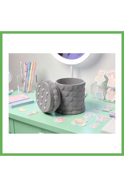 TheGencoo 3D-Printed Embossed Patterned Pencil Holder with Lid - Desktop Orga...