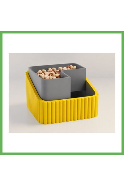 TheGencoo 3D-Printed Pistachio Bowl - Dual-Chambered Shell Separator Serving ...