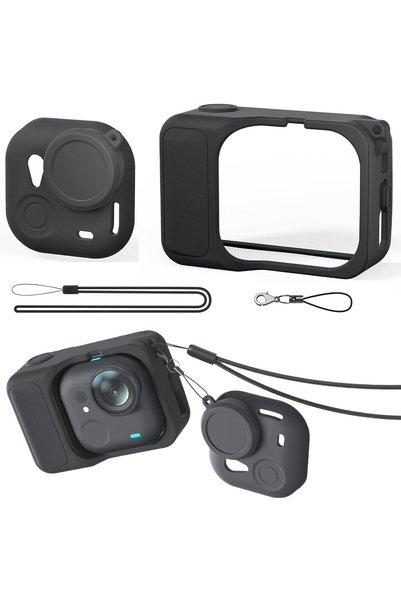 KASTWAVE غطاء سيليكون لحماية كاميرا Insta360 GO Ultra، مع غطاء للعدسة وحزام، ...
