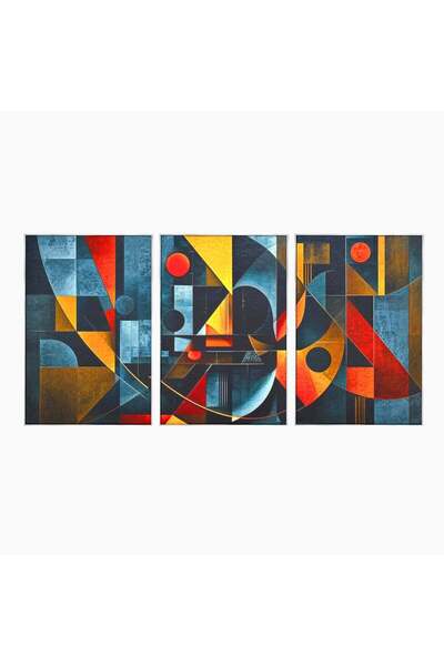 Luxcanva Set 3 Tablouri Canvas Coliziunea Culorilor 300x150 cm (3 x 100x150) ...