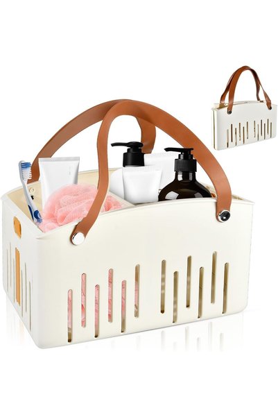 NALACAL Collapsible Shower Caddy Basket with Handle, Foldable Plastic Basket ...