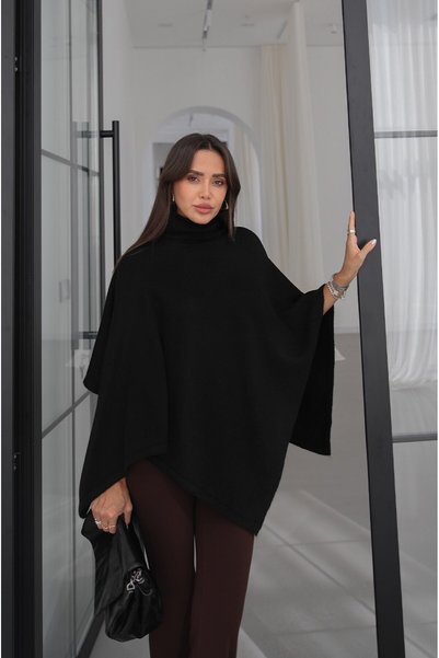 MODAMERSİ Pulover pentru femei, negru, cu decolteu bărcuță și croială asimetr...