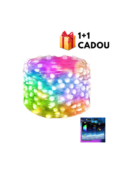 NO BRAND Pachet 2 buc - Banda Led 10 Metri, Control bluetooth, Aplicatie, Sin...