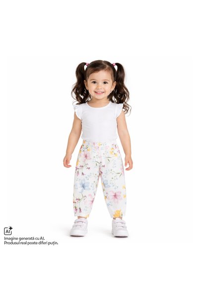 Chicco Pantaloni copii Chicco, Alb cu galben, 01582-70MC