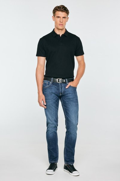 Big Star Tricou polo negru pentru bărbați Nisser 906 S