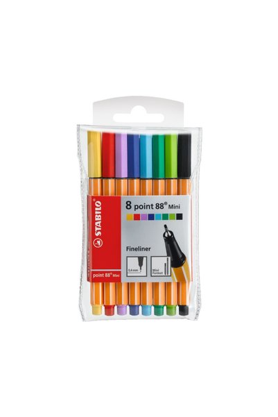Stabilo POİNT 88 KEÇELİ KALEM MİNİ 8Lİ ŞEFFAF PK 688/08-1