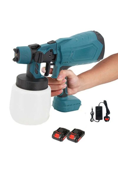 NO BRAND Pistol de vopsit cu 2 acumulatori, 24V, rezervor 800 ML, putere 650 ...