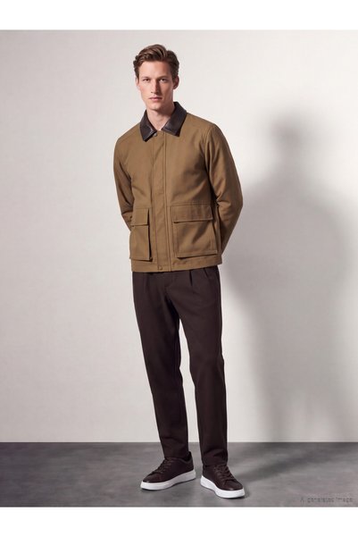 LC Waikiki Quality Parts from Çelebi Store Contrast Roba Collar Men's Jacket
