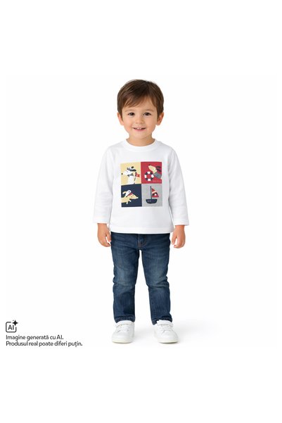 Chicco Bluza copii Chicco, Alb cu model, 01917-70MFCO