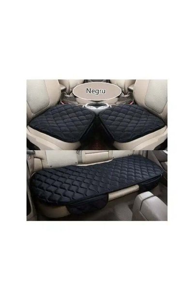 NO BRAND Set 3 x huse de protectie pentru scaunele auto - Negru