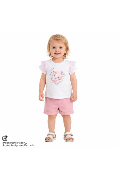 Chicco Tricou copii Chicco, Alb cu roz, 01834-70MFCO