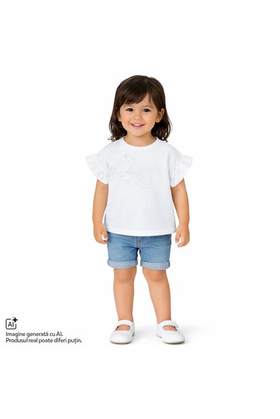 Chicco Tricou copii Chicco, Alb cu model, 01577-70MC