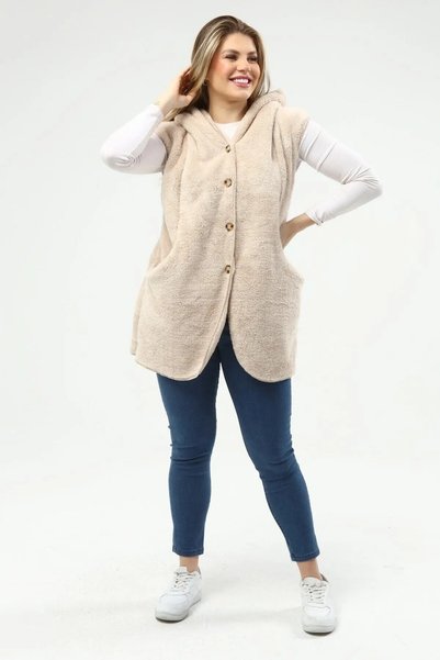 SENTEX Welsoft Fleece Women's Hooded Vest with Buttoned Pockets