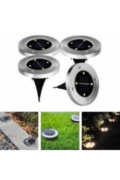 NO BRAND Set 4 x lampa solara cu 8 leduri si senzor de lumina cu fixare in sol