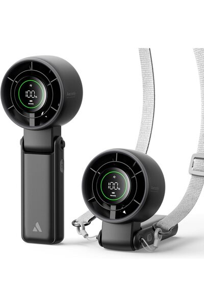 Aecooly مروحة محمولة 3 في 1، مروحة يدوية توربو، قابلة لإعادة الشحن عبر USB