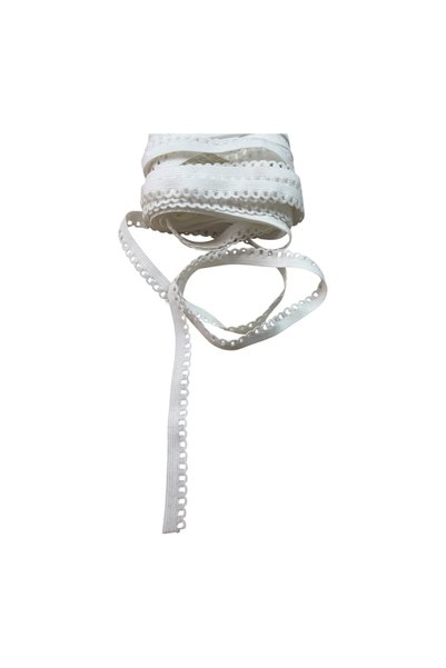 Atmosphere Fashion Decorative white elastic, 1 cm wide, 10 linear meters