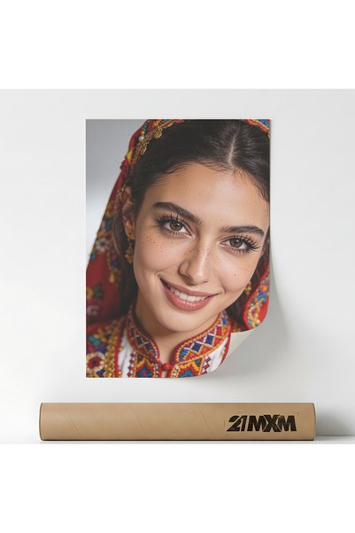 21mxm Poster Decorativ Tematică Romanian Heritage & Colorful Portrait - 'Trad...