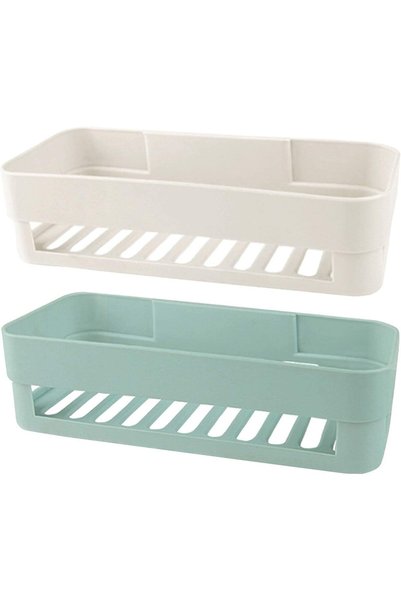 KASTWAVE Self Adhesive Bathroom Shelf, Wall Mounted Storage Organizer, No Dri...