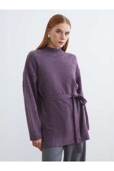 LC Waikiki Two Mt Shop Quality Lcw Modest Purple Knitwear Plain Oversize Wome...