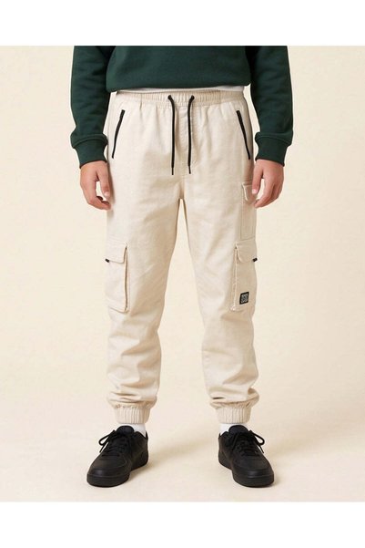 REDTAG Senior Boys Ivory Cargo Trousers
