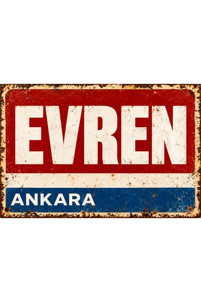 Lucena Evren Ankara – Tablou de perete retro din metal, placă decorativă în s...