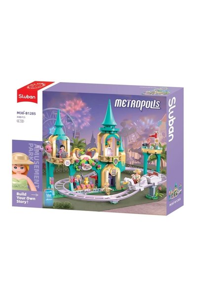Sluban Set de construcție Metropolis, 448 piese, Parc de distracții -