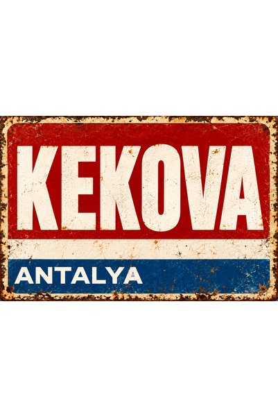 Lucena Poster metalic retro-vintage Kekova Antalya – Placă decorativă de pere...