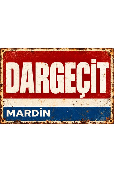 Lucena Dargeçit Mardin – Placă de perete metalică în stil retro-vintage, cu a...