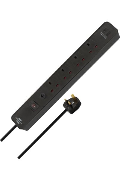 Brennenstuhl وصلة تمديد كهربائية من إيكولور بأربعة منافذ مع فتحات USB-C (شريط...