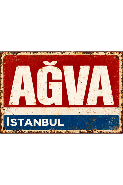 Lucena Ağva Istanbul – Placă metalică de perete în stil retro, placă decorati...