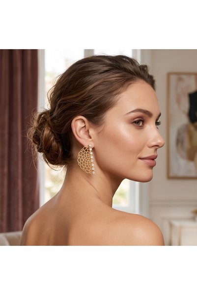 unbranded SK3572 Χειροποίητα Σκουλαρίκια GREKAS JEWELRY – Ημικύκλιο Δαντέλα μ...