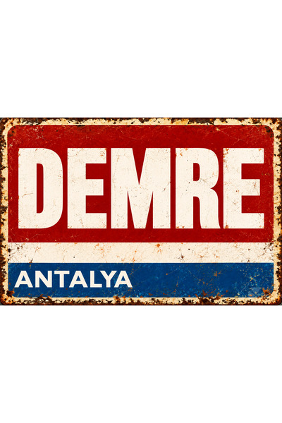 Lucena Tablou de perete metalic retro-vintage Demre Antalya, cu design în sti...