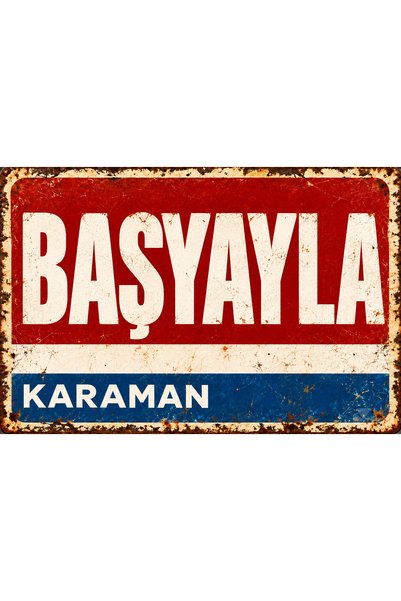 Lucena Tablou decorativ de perete din metal cu aspect retro-vintage „BaşYayla...