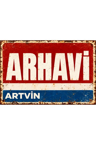 Lucena Arhavi, Artvin – Tablou metalic retro, placă decorativă vintage cu num...