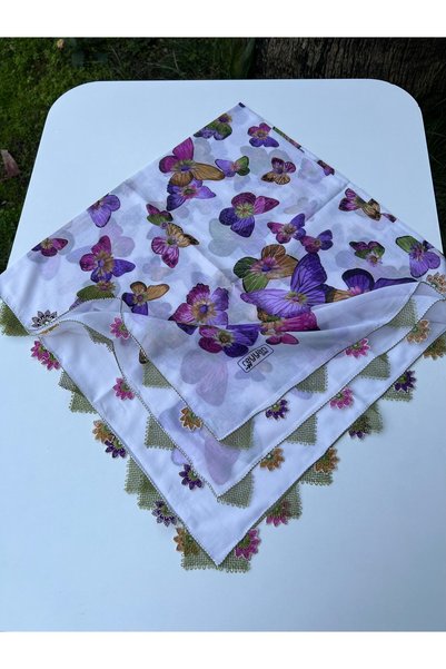 REYYAN تطريز يدوي بالخيط على شكل مربع مقاس 100x100 سم