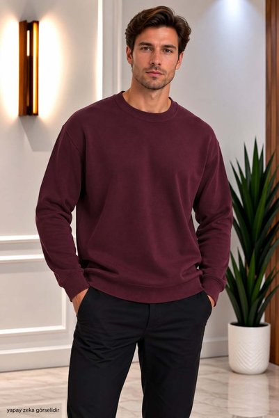 ModaPlaza Pulover din tricot pentru bărbați, mărime mare, cu guler pe jumătat...