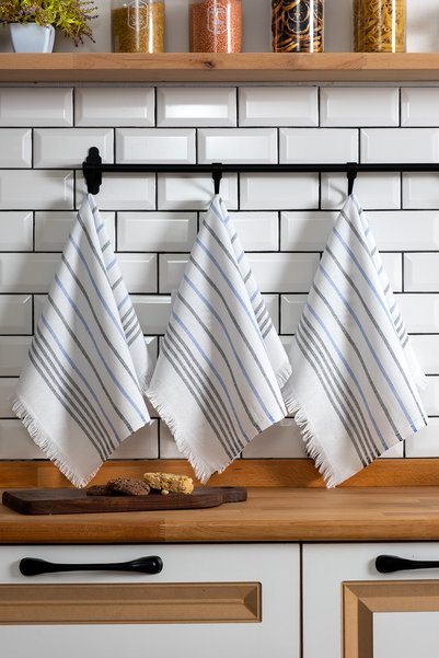 Denizli Concept Valencia 3-Stripe Dish Towel - Cotton Towel - 45x60 cm